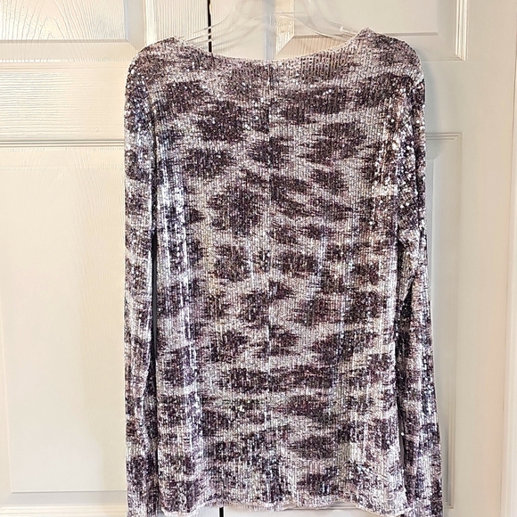 NWT Free People Gold Rush Long Sleeve Lustrous Sequin Top XL - Picture 6 of 14